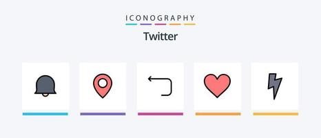 ligne twitter remplie de 5 packs d'icônes comprenant. image. silencieux. image. Twitter. conception d'icônes créatives vecteur