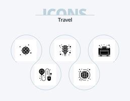 pack d'icônes de glyphe de voyage 5 conception d'icônes. voyage. cas. GPS. signal. lumière vecteur