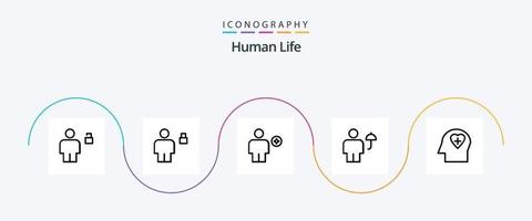 pack d'icônes ligne humaine 5, y compris humain. avatar. fermé à clé. humain. réservé vecteur