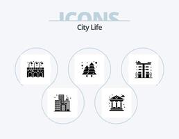 pack d'icônes de glyphe de la vie urbaine 5 conception d'icônes. gaz. paysage urbain. vie. ville. paysage urbain vecteur