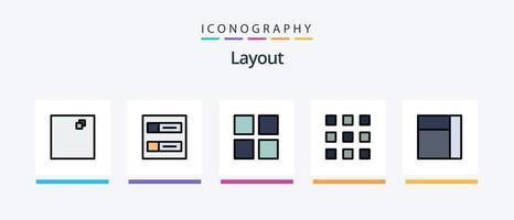 ligne de mise en page remplie de 5 packs d'icônes comprenant. popup .. conception d'icônes créatives vecteur