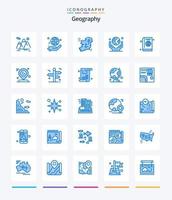 pack d'icônes bleues de géographie créative 25 telles que la main humaine. environnement. monde. irlandais. emplacement vecteur