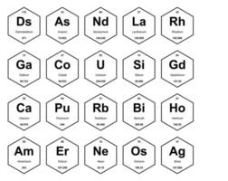 20 tableau préodique de la conception du pack d'icônes d'éléments vecteur