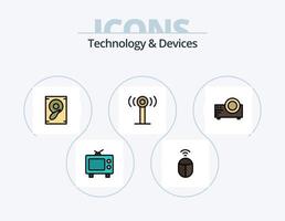 ligne d'appareils rempli pack d'icônes 5 conception d'icônes. . image. télévision. Galerie. louange vecteur
