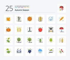 pack d'icônes de couleur plate automne 25, y compris l'automne. nature. automne. feuille. automne vecteur