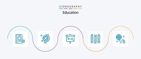 pack d'icônes bleu éducation 5, y compris l'éducation. des dossiers. éducation. vecteur