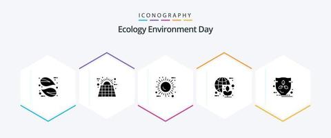 pack d'icônes écologie 25 glyphes, y compris le monde. Terre. énergie. mondial. écologie vecteur