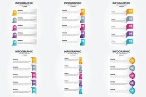 utilisez cet ensemble d'infographies vectorielles pour faire de la publicité dans une brochure. prospectus. ou magazine. vecteur