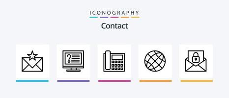pack d'icônes de la ligne de contact 5, y compris contactez-nous. communication. e-mail. téléphone. Contactez-nous. conception d'icônes créatives vecteur