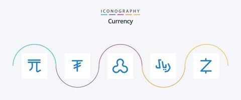 pack d'icônes bleu devise 5 comprenant. chaîne de blocs. ondulation. zcash. espèces vecteur