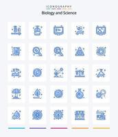 pack d'icônes bleues de biologie créative 25 telles que l'adn. médecine. ADN. herbe. alternative vecteur