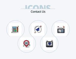 contactez-nous ligne remplie pack d'icônes 5 conception d'icônes. . message. manquant. boîte de réception. ordinateur portable vecteur