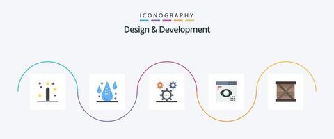 conception et développement pack d'icônes plat 5, y compris le développement. codage. développement. programmation. développement vecteur