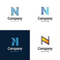 lettre n grand logo pack design création de logos modernes créatifs pour votre entreprise vecteur