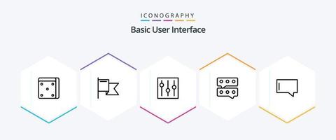 pack d'icônes de base de 25 lignes comprenant . discuter. interface. bulle. conversation vecteur