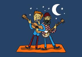 deux musiciens de bluegrass vecteur