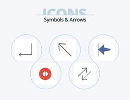 symboles et flèches pack d'icônes plates 5 conception d'icônes. . . entrer. commencer. flèche vecteur