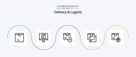 pack d'icônes de la ligne 5 de livraison et de logistique, y compris les marchandises. boîte. en ligne. temps. produit vecteur