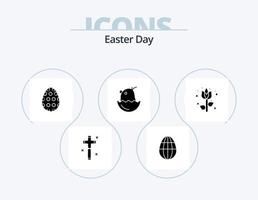 pack d'icônes de glyphe de pâques 5 conception d'icônes. Pâques. content. décoration. bébé. poulet vecteur