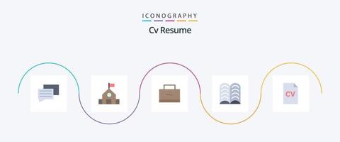 cv reprendre le pack d'icônes plat 5, y compris la science. éducation. éducation. CV. éducation vecteur