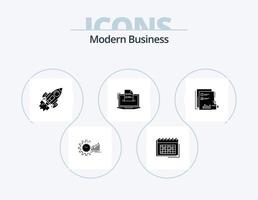 pack d'icônes de glyphe d'entreprise moderne 5 conception d'icônes. lancement. entreprise. entreprise. Commencez. calendrier vecteur