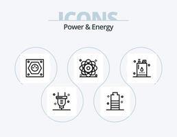 pack d'icônes de ligne de puissance et d'énergie 5 conception d'icônes. nucléaire. énergie. pouvoir. atome. pouvoir vecteur