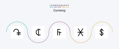 pack d'icônes de la ligne de devise 5, y compris la pièce. denier. argent. finance vecteur