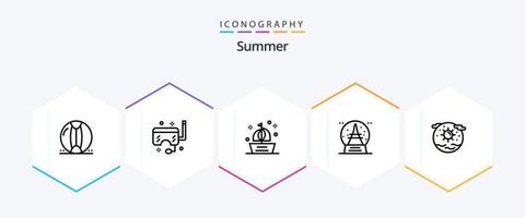 pack d'icônes d'été de 25 lignes, y compris l'été. vacances. mer. été. naviguer vecteur