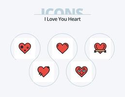 pack d'icônes remplies de ligne de coeur 5 conception d'icônes. cœur. cœur. ajouter. soins de santé. comme vecteur