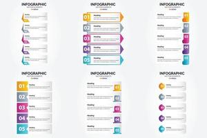 les illustrations vectorielles de cet ensemble sont parfaites pour créer des infographies pour la publicité. dépliants. dépliants. et revues. vecteur