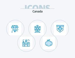 pack d'icônes bleu canada 5 conception d'icônes. signe. feuille. Canada. étiqueter. roue vecteur