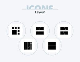 pack d'icônes de glyphe de mise en page 5 conception d'icônes. . mise en page. vecteur