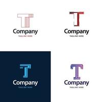 lettre t grand logo pack design création de logos modernes créatifs pour votre entreprise vecteur