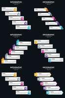 utilisez le pack d'infographies vectorielles 6 pour présenter efficacement vos idées d'entreprise vecteur