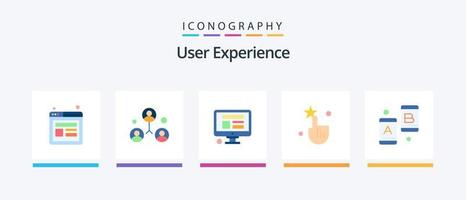 pack d'icônes plat 5 d'expérience utilisateur, y compris. essai. site Internet. expérience. touche. conception d'icônes créatives vecteur