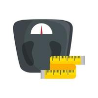 balance mesurer le poids avec un ruban à mesurer vecteur