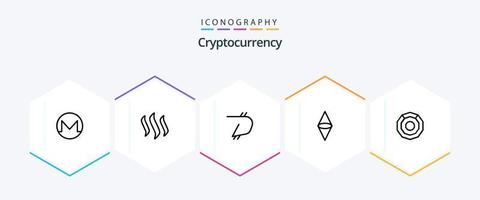 pack d'icônes de 25 lignes de crypto-monnaie, y compris ethereum. crypto-monnaie. crypto. crypto. digioctet vecteur