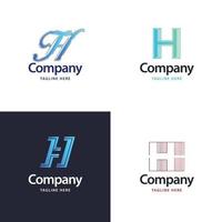 lettre h grand logo pack design création de logos modernes créatifs pour votre entreprise vecteur