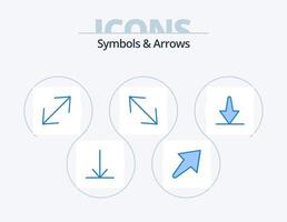 symboles et flèches pack d'icônes bleues 5 conception d'icônes. . flèche. vecteur