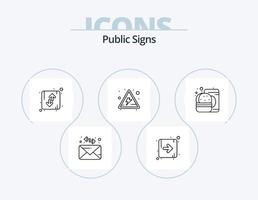 pack d'icônes de ligne de panneaux publics 5 conception d'icônes. eau. Non. direction. goutte. image vecteur