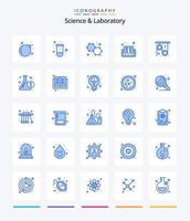 pack d'icônes bleues creative science 25 telles que bécher. recherche. chimie. poulie. des tubes à essai vecteur