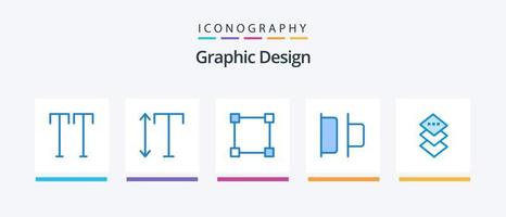 concevoir un pack d'icônes bleu 5 comprenant. rectangle. carré. conception. conception d'icônes créatives vecteur