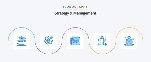 pack d'icônes bleues de stratégie et de gestion 5, y compris à gauche. homme. paramètre. utilisateur. direction itinéraire vecteur