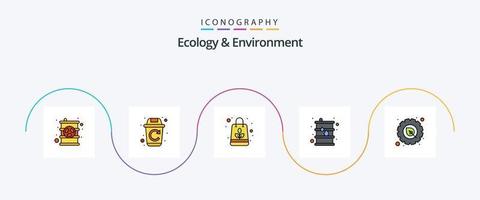 ligne d'écologie et d'environnement remplie de 5 icônes plates, y compris le vert. environnement. BIO. huile. énergie vecteur