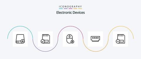 pack d'icônes de la ligne 5 des appareils, y compris le gadget. des ordinateurs. dispositifs. souris. gadget vecteur