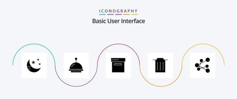 pack d'icônes de base glyphe 5 comprenant. boîte. partager. exporter vecteur