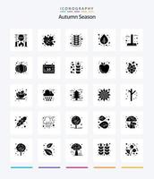 pack d'icônes noires solides créatives automne 25 glyphes telles que l'arbre. feuille. automne. bouleau. arbre vecteur