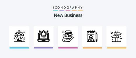 nouveau pack d'icônes de la ligne d'activité 5, y compris le cerveau. entreprise. idée. sac. finance. conception d'icônes créatives vecteur