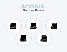 dispositifs glyphe icône pack 5 conception d'icônes. connecté. carte. dispositifs. gadget. dispositifs vecteur