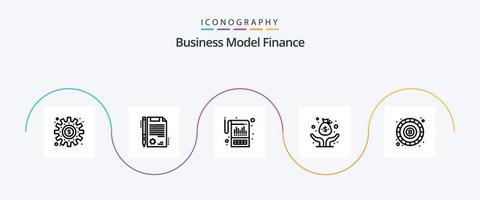 pack d'icônes finance ligne 5 comprenant bitcoin. investisseur. compte. fonds. déclarations vecteur